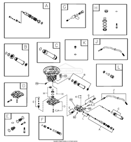 Pump Diagram and Parts List for 1899-1  Briggs and Stratton Pressure Washer